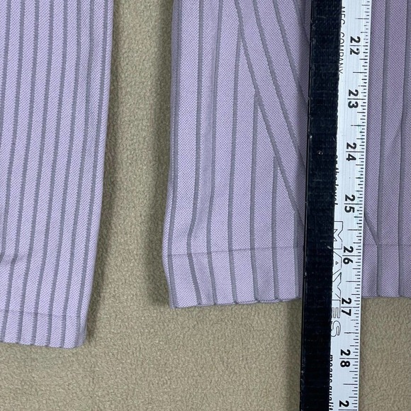Athleta Long Sleeve Athletic Shirt Womens L Purple Striped Mock Neck Stretch - Picture 5 of 10